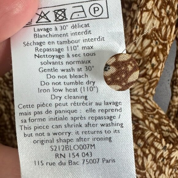 Sezane Mirta Blouse Womens Size 34 French US 2 Top Mock Neck Ruffle Sheer Boho - Picture 6 of 14